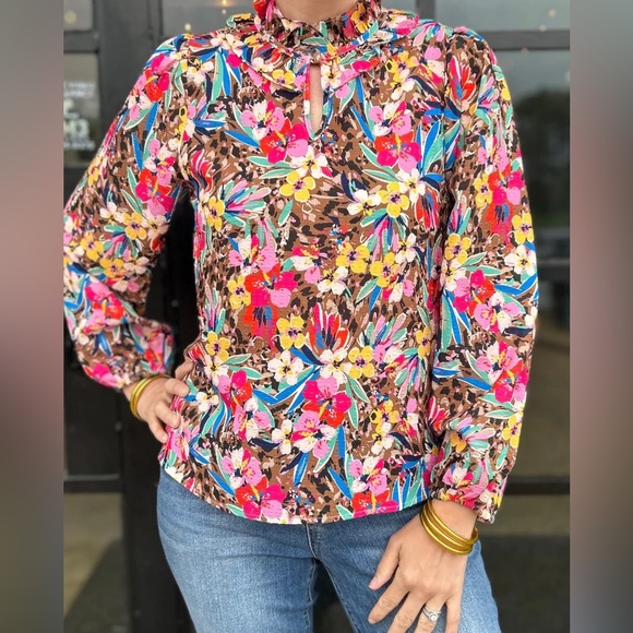 THML Floral Animal Print Long Sleeve Top NEW gorgeous - Picture 10 of 11